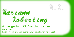 mariann koberling business card